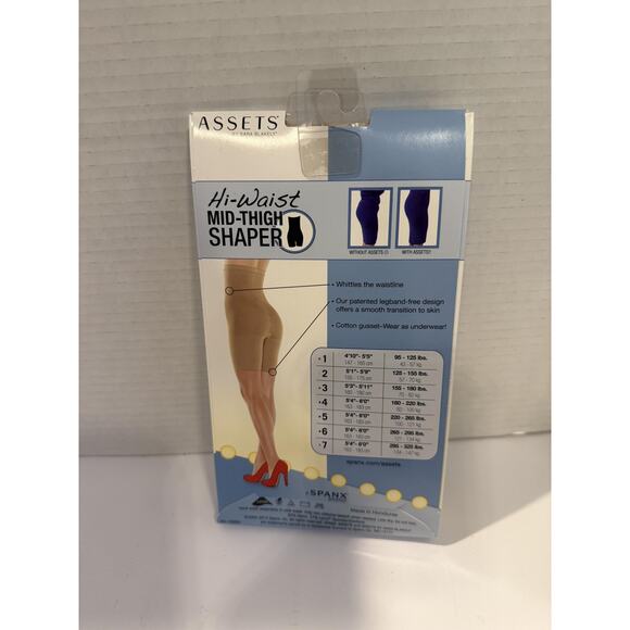Assets by Sara Blakely Hi-Waist Mid-Thigh Shaper Womens 3 Spanx Control Shapewea - Picture 5 of 7